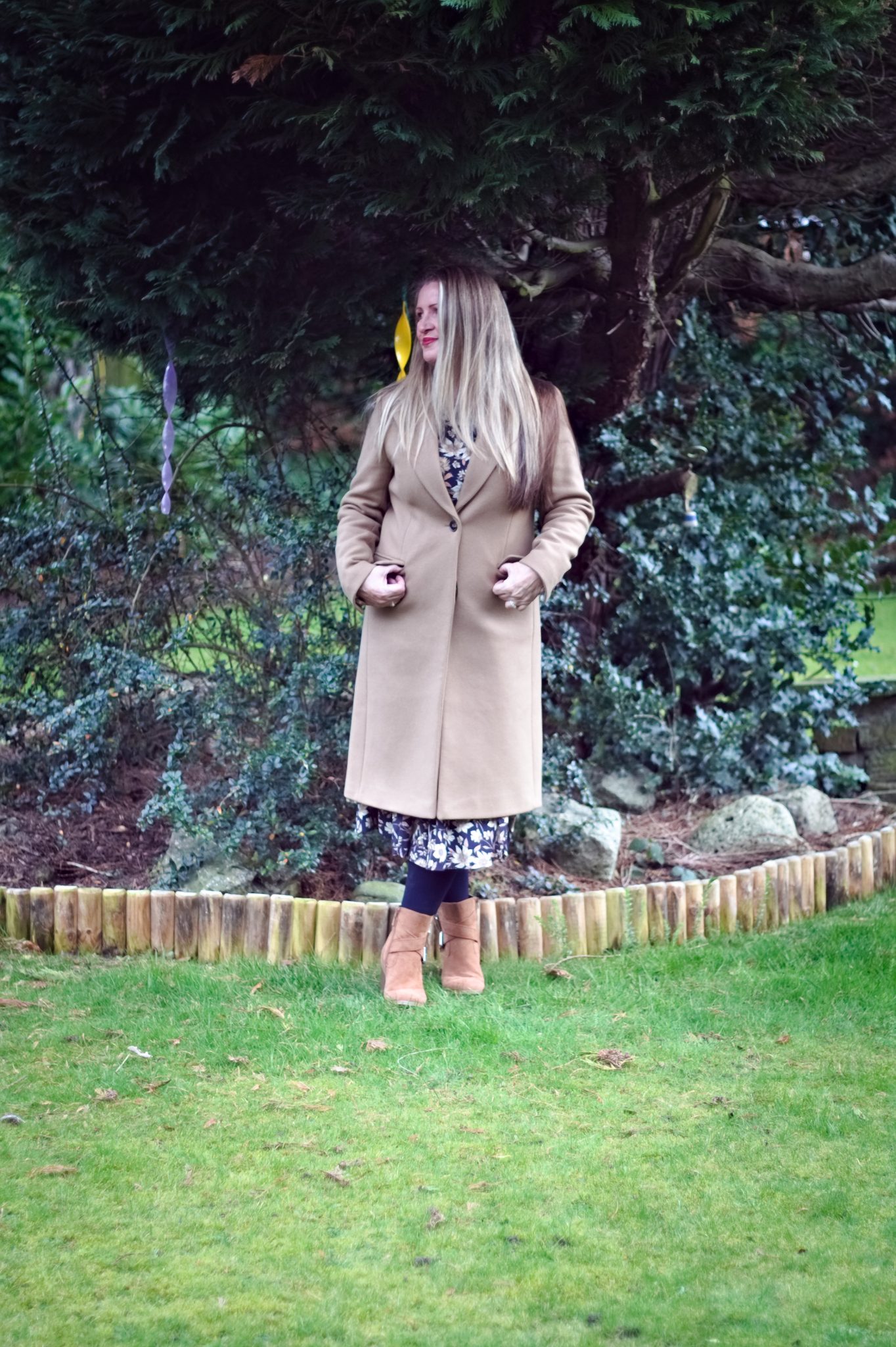 What I'm wearing right now: A classic camel coat with florals - Midlife ...